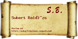 Subert Balázs névjegykártya
