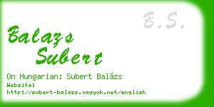 balazs subert business card